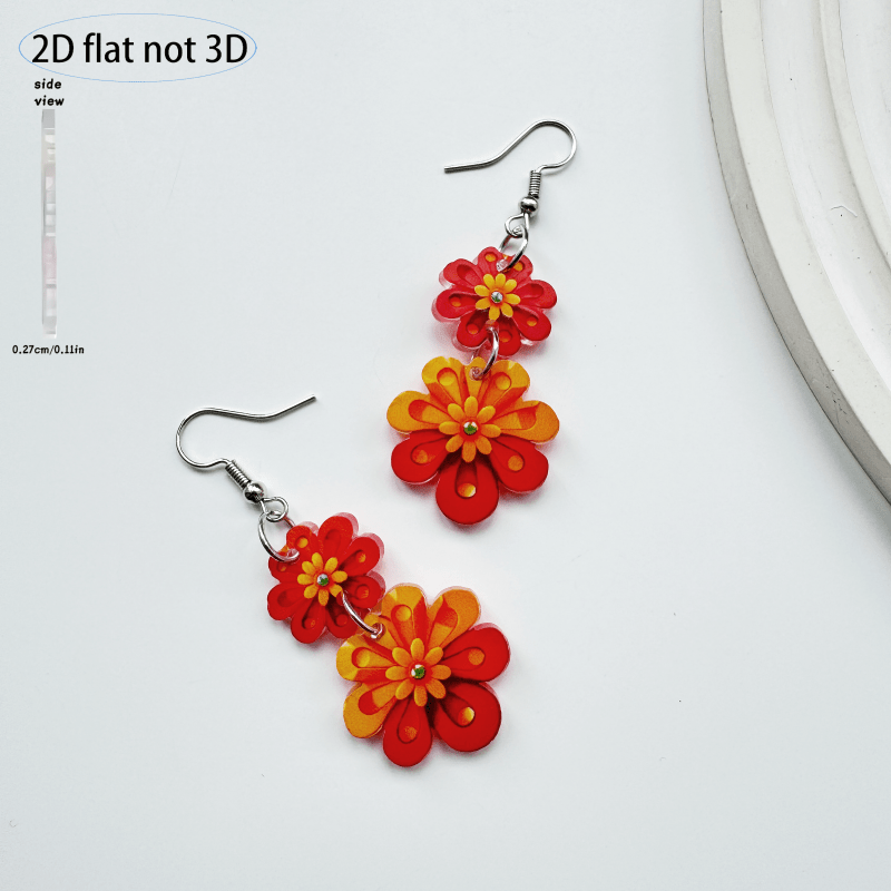 Women's Retro Double-Layer Flower Earrings
